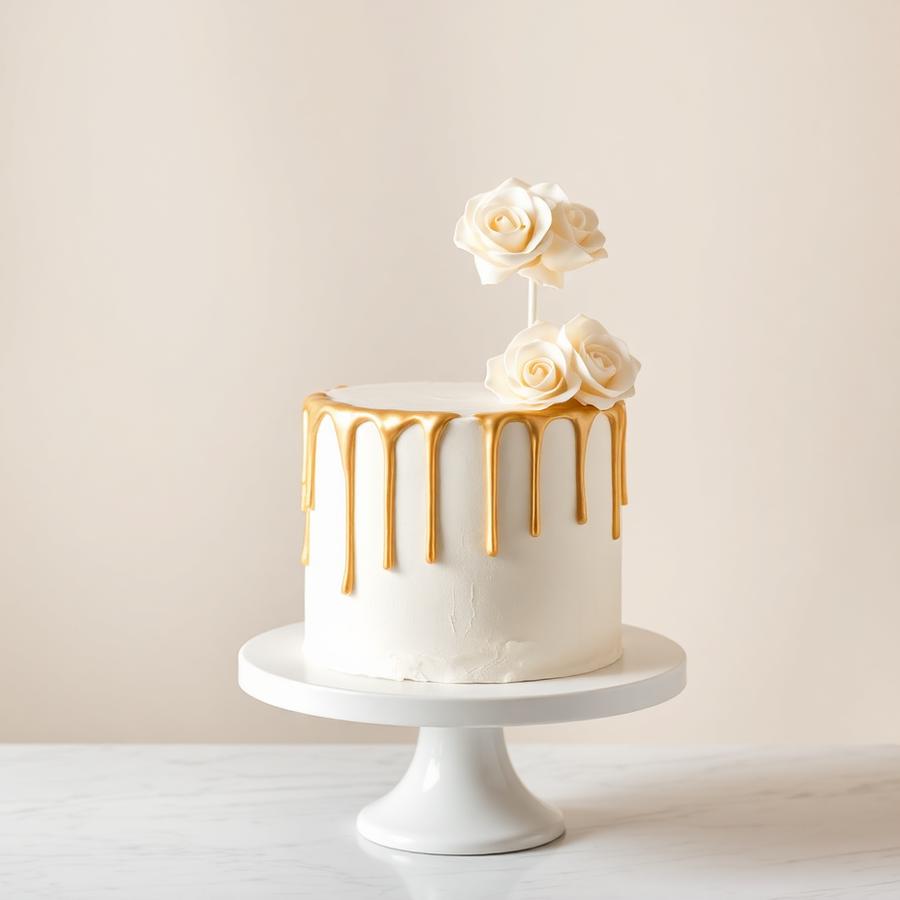 Gold drip celebration cake